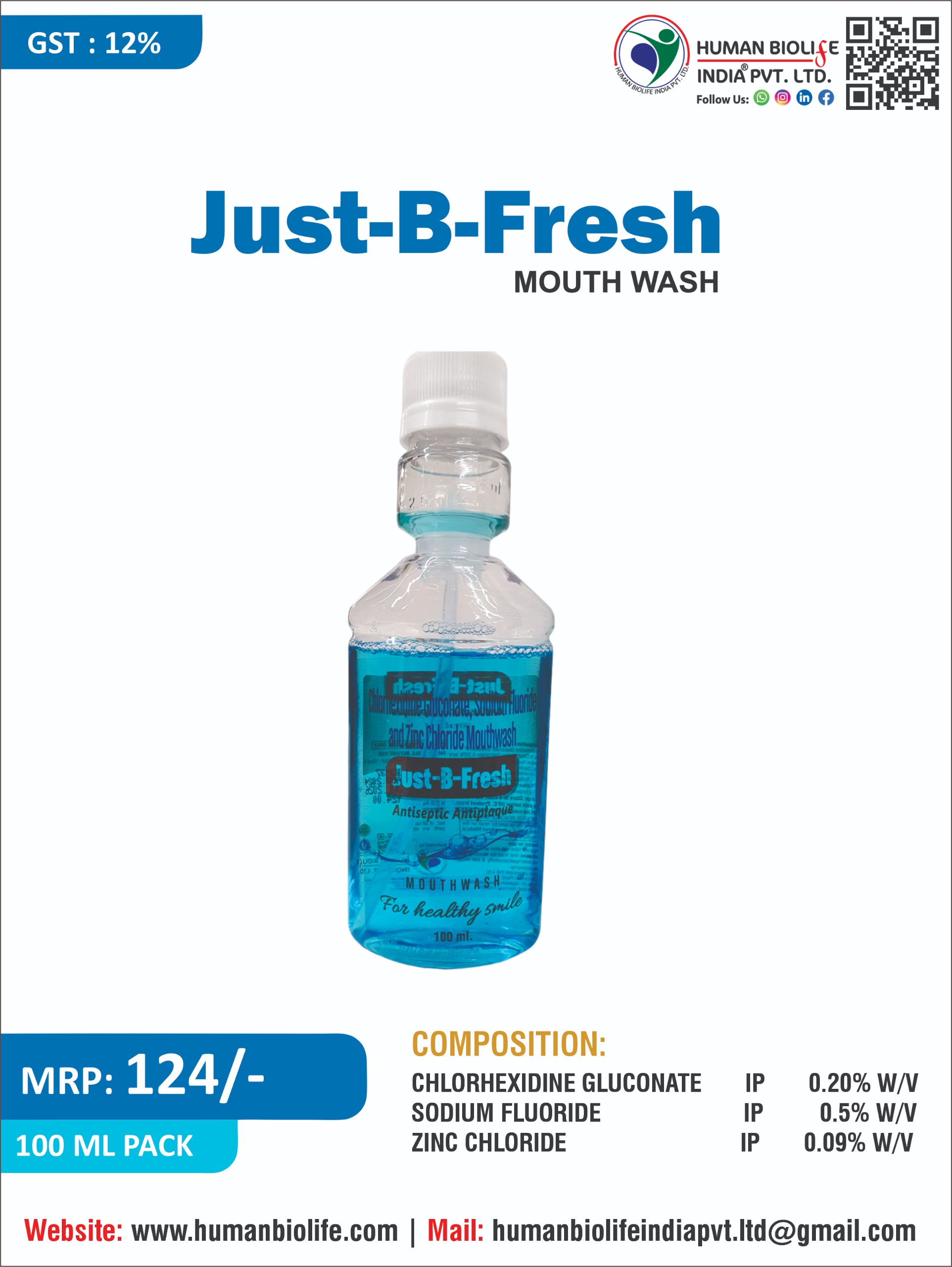 JUST B FRESH MOUTHWASH